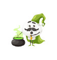 champignon mushrooms sorcerer potion in cauldron vector image