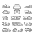 set line icons of trucks vector image