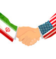 usa and iran handshake concept vector image