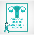 cervical health awareness month logo vector image vector image