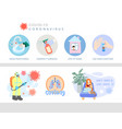 coronavirus prevention icon and symbol set covid19 vector image