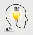 head with a light bulb from the socket vector image vector image