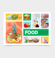 cartoon colorful food infographic template vector image