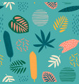 abstract seamless pattern with tropical leaves vector image