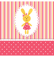 background with rabbit girl vector image