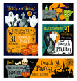 halloween night party banner for invitation design vector image