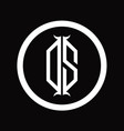 sd logo monogram letter with hexagon horn shape vector image vector image