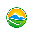 abstract mountain green leaf nature logo vector image vector image