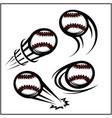 baseball swoosh set 4 vector image
