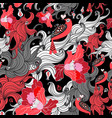 beautiful floral seamless pattern with lovers vector image
