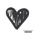 hand drawn calligraphy heart isolated on white vector image vector image
