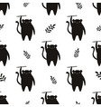 seamless pattern with monochrome black monkeys vector image vector image