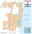 simple street map of the city fort lauderdale vector image vector image