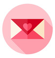 valentine day love envelope with heart circle icon vector image