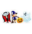 vampire witch pumpkin and ghost vector image