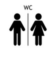 wc sign icon toilet symbol isolated on white vector image