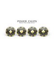 black and golden casino chips isolated on white vector image vector image