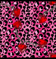 brush painted tiger seamless pattern pink leopard vector image vector image
