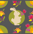bunny and eggs easter seamless pattern white vector image vector image