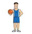 cartoon basketball player with ball vector image