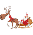 Cute santa claus and reindeer Royalty Free Vector Image