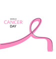 one single line of cancer day background isolated vector image vector image