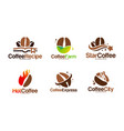 set coffee logo designs concept various vector image
