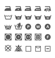 set of washing symbols laundry icons isolated vector image