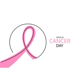 one single line of cancer day background isolated vector image vector image