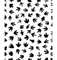 seamless prints of paws dinosaur vector image vector image