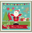 christmas card with santa claus vector image