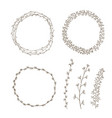 set of decorative wreaths doodle vector image vector image