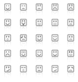 square face line icons with reflect on white vector image