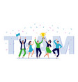 team corporate people celebration happy office vector image