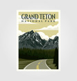 grand teton national park vintage poster design vector image