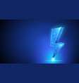 lightning - polygonal neon symbol low poly vector image