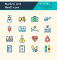 medical and healthcare icons filled outline vector image