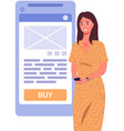 online market in smartphone shopping application vector image