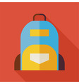 flat school bag with long shadow vector image vector image