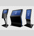 three promotional interactive information kiosk vector image