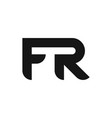 fr letter logo design with simple style vector image