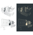 high-voltage mobile substations blueprints vector image vector image