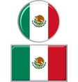 mexican round and square icon flag vector image