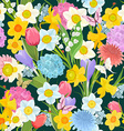 spring floral design on the dark background vector image