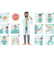 covid19-19 virus protection tips doctor character vector image vector image