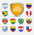 set shields with flags of the south american vector image vector image