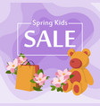spring sale for children colorful flyer template vector image vector image