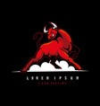 angry bull logo vector image vector image
