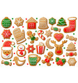 gingerbread cookie in christmas and new year vector image