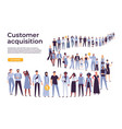 people crowd stand in queue business vector image vector image